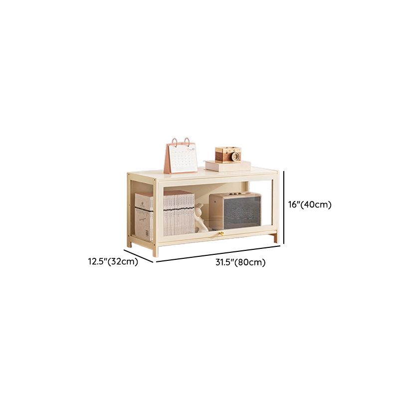 Ivory Rectangular Organizing Shelf with 6-Shelf, Vertical/Lateral Filing, Polymer Door, Closed Back