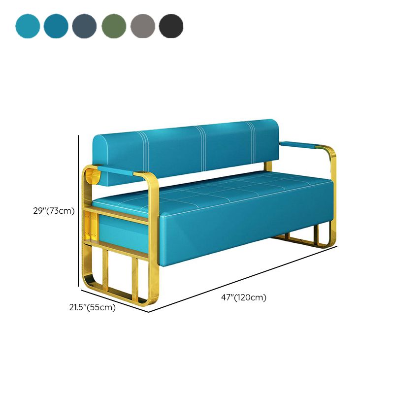 Simplistic/Art Deco Pleather Sofa/Loveseat with Water-resistant Armrest and Legs