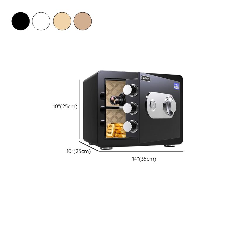 Steel Pry Resistant Security Safe with Lockable Keys, Interior Lining, and Shelves