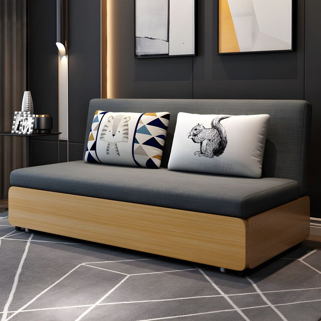 High Wear Resistance Armless Sofa Bed 32.68"H Fabric Tight Back Sofa Bed