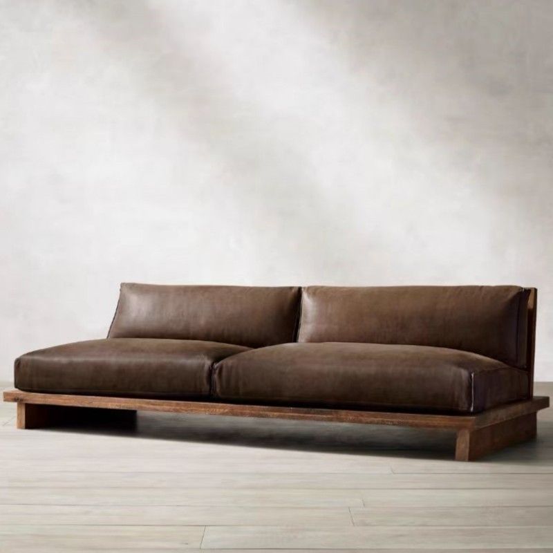 Victorian Brown/Azure Single Sofa/Sofa/Loveseat with Ash Frame for Sitting Room