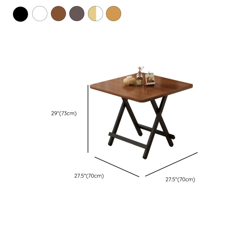 Veneer Dining Table with Crossed Legs, Foldable Square Top for 2-seater/Seating for 4, Scratch Resistant