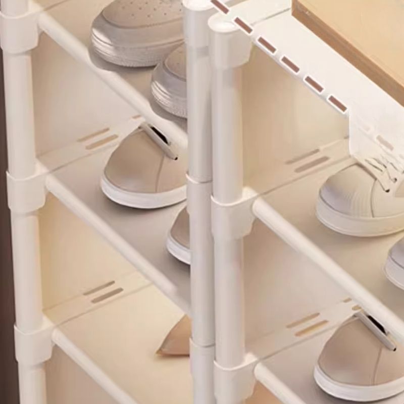 Art Deco Polymerized Material Rectangle Shoe Rack with 8/7/6 Shelves for 1-20 Pairs in Drawing Room