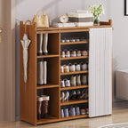Art Deco Bambusa Rectangle Shoe Rack with 3/4/7 Shelves for 11-40+ Pairs in Drawing Room