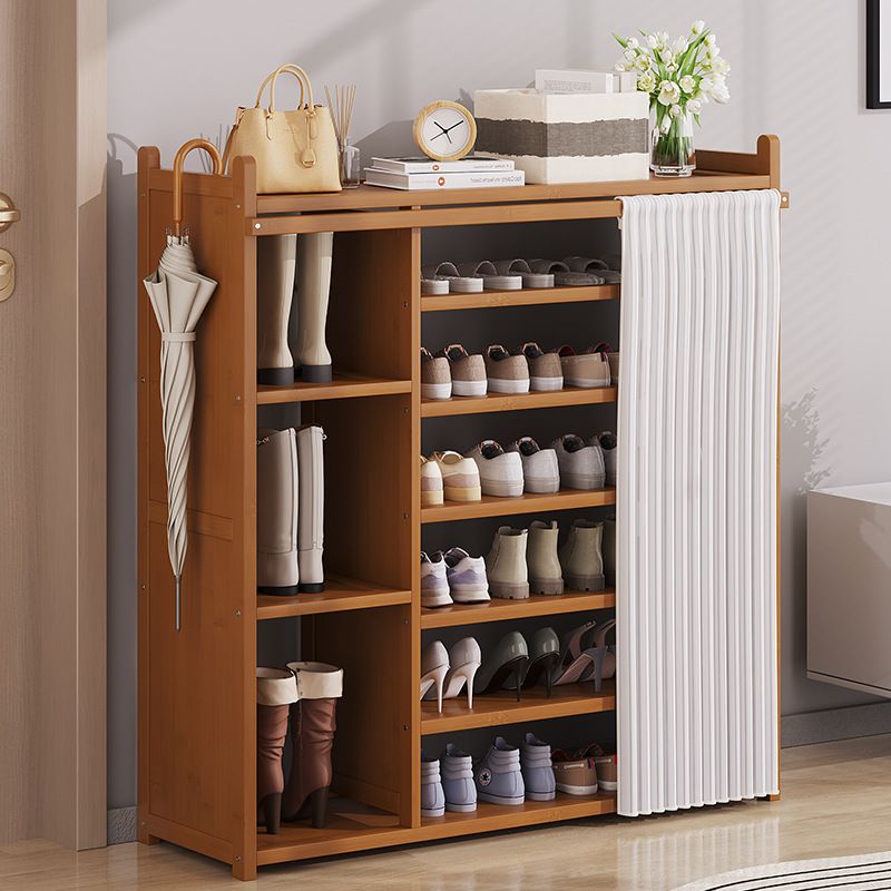 Art Deco Bambusa Rectangle Shoe Rack with 3/4/7 Shelves for 11-40+ Pairs in Drawing Room