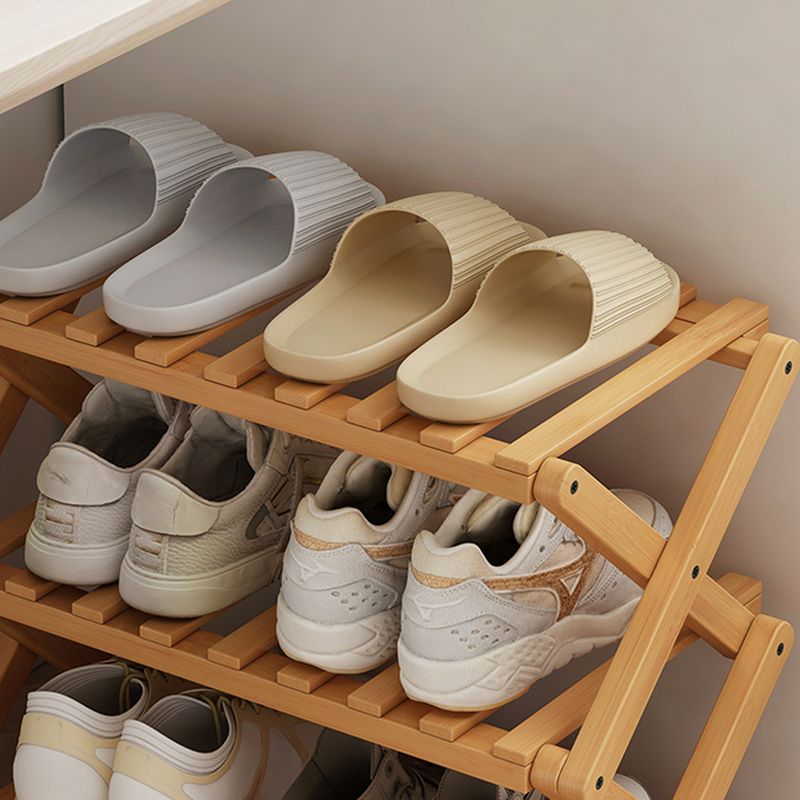 Art Deco Bambusa X-Shape Shoe Rack with 4/5/3 Shelves for 1-20 Pairs in Drawing Room