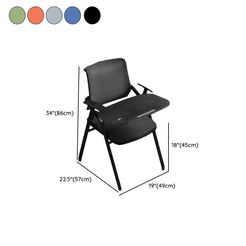 Contemporary Training Chair/Side Chair with Ventilated Back and Arms, Compact Foldable Metal Frame for Tile Flooring