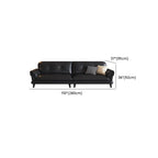 Contemporary Modern Solid Color Stain Resistant Standard Sofa/Loveseat/Single Sofa in Midnight Black, Seats 3/Seats 4/2-seater with 2 Pillows