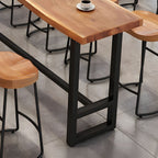 Modern 1/9 Pieces Bar Table Set Rectangle Wood Counter Table with High Stools