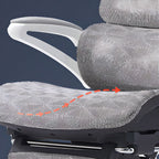 Office Chairs in Mesh with Leg Rest, Waterfall Seat, Lumbar Support, Tilt Available, Flip-Up Armrest, and Headrest