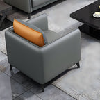 Standard Square Arm Leather Stain Resistant Sofa Couch with Pillows