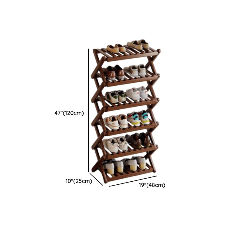 Art Deco Bambusa Rectangle Shoe Rack with 6/4/5 Shelves, Capacity for 1-30 Pairs, Drawing Room