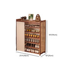 Art Deco Bambusa Rectangle Brown Shoe Rack with 6 Shelves for 11-20 Pairs in Drawing Room