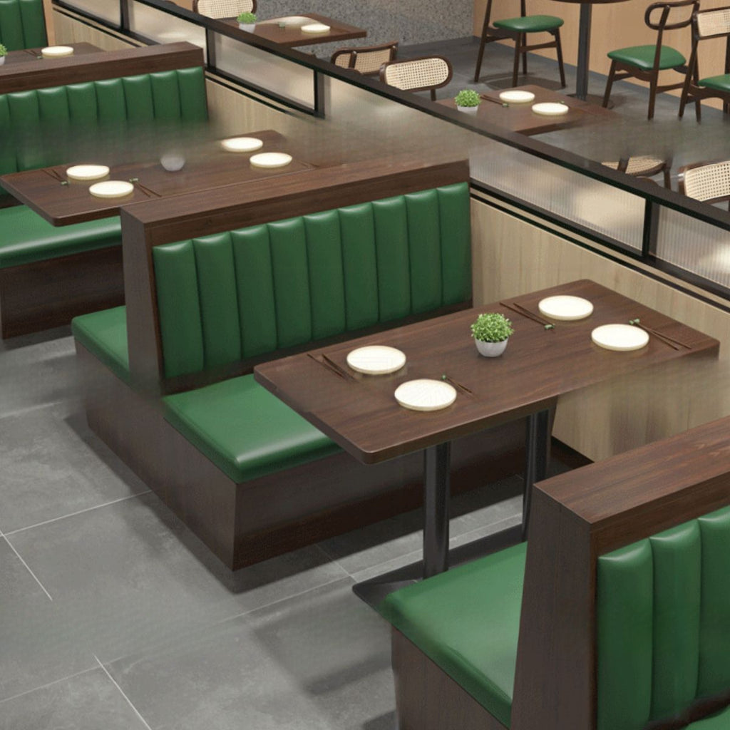 Modern Simple Style Double Sided Booth/Single Sided Booth in Jade Green with Cushioned Back