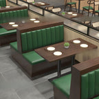 Modern Simple Style Double Sided Booth/Single Sided Booth in Jade Green with Cushioned Back