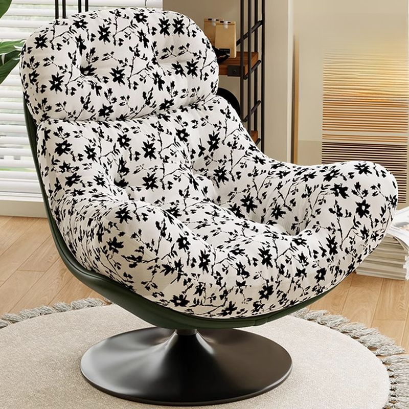 Art Deco Abstract Side Chair with Sewn Pillow Back, Rotatable, Decorative-stitched, and Reclining