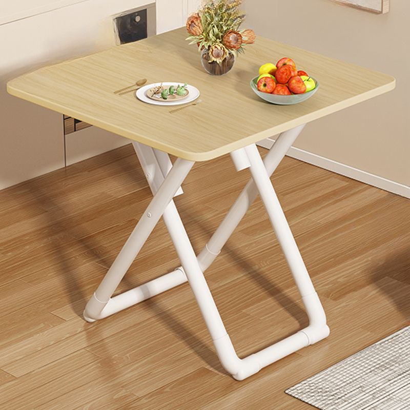 Panel Wood Dining Table with Sleigh Base, No Extra Durability, Foldable Square Top for 2-seater