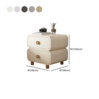 Art Deco Nightstand With Drawer Organization Featuring 2 Drawers and Pleather Countertop with Leg