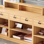 Manufactured Wood Top Reception Desk with Hutch, Cable Management, and Desk Return