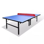 Indoor Ping Pong Table with Dark Blue Synthetic Laminate Top and Included Table Tennis Paddle