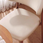 Art Deco Dinette Side Chair with Ventilated Back, Cushion Upholstery, Alloy Legs, and Foot Pads