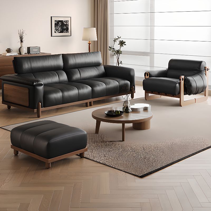 Contemporary Modern Solid Color Water Resistant Standard Sofa in Ink for 2 People