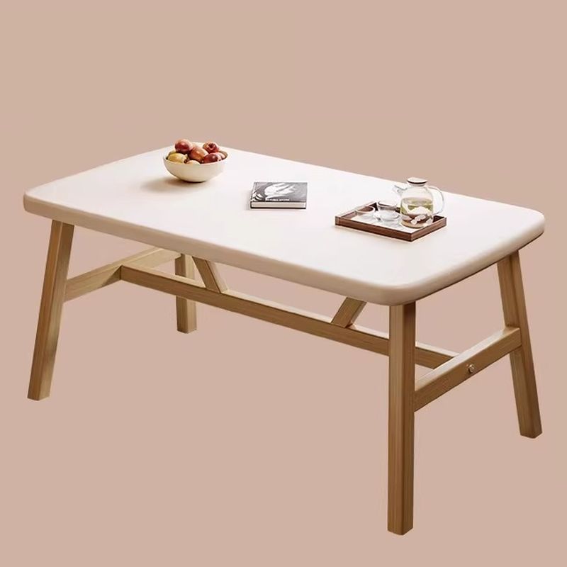 Composite Wood Dining Table with Trestle Base, Scratch-proof and Seating for 4