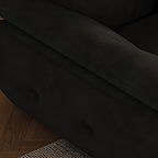 Standard Sofa in Midnight Black Soft-pile Fabric with 3 Pillows