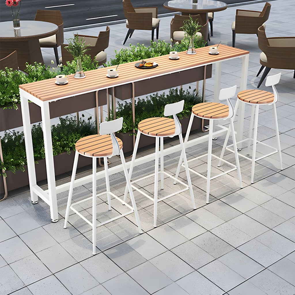 Outdoor 1/2/4/5 Pieces Counter Set Rectangle Industrial Metal Bar Pub Table Set
