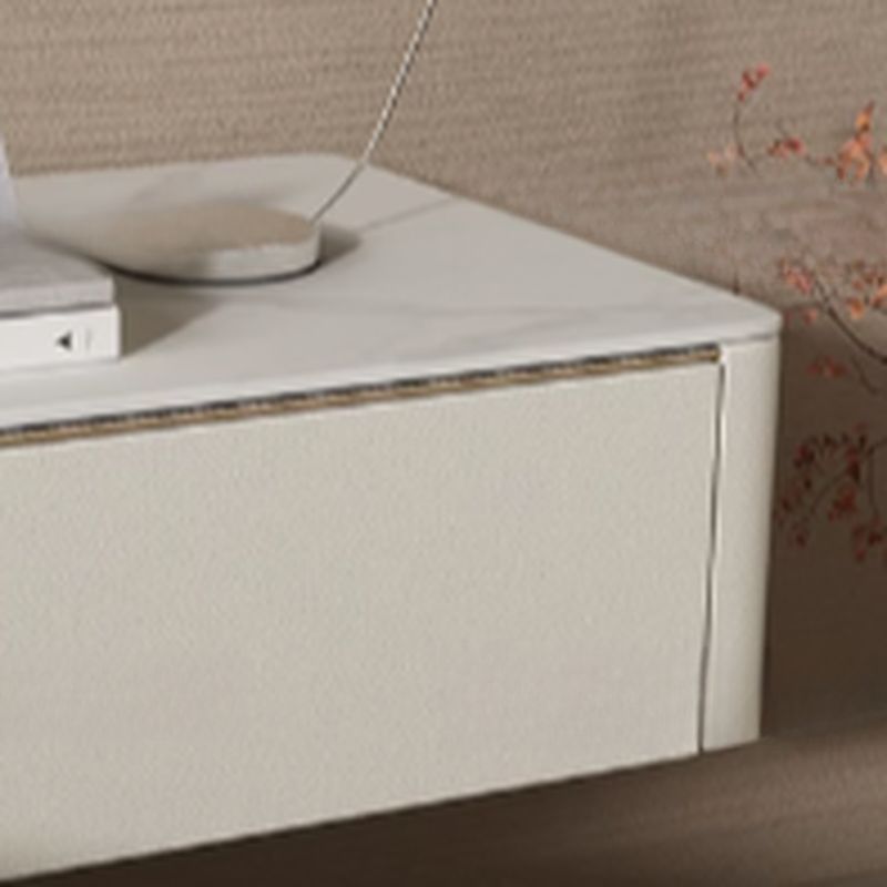 Organic Stone Countertop 1 Drawer Bedside Cabinet with Hanging Shelf