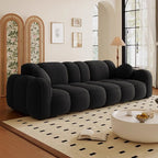 Trendy Solid Color Stain Resistant Standard Sofa in Dark Gray/Light Brown/Amber Color with Arm, 4-seater/Seats 3, and 2 Pillows