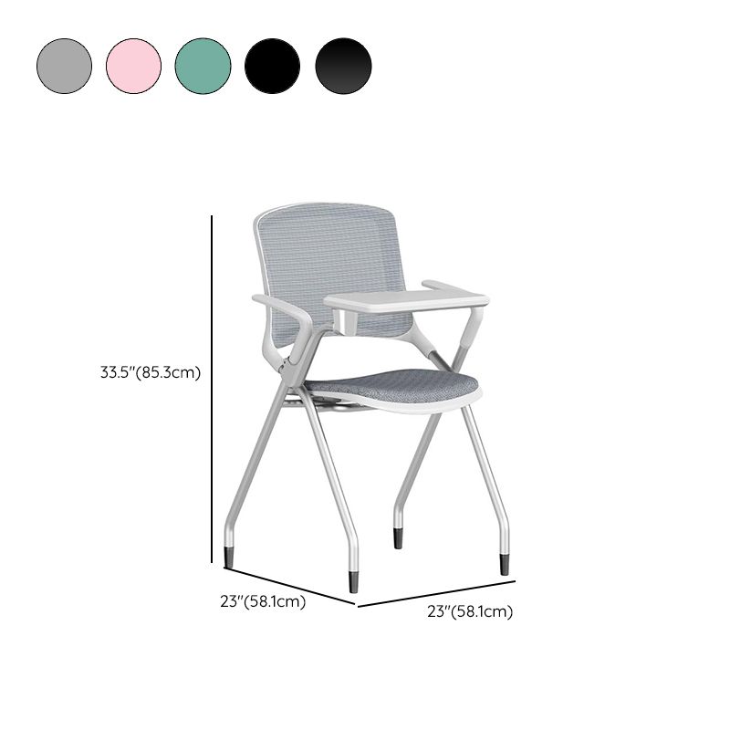 Casual Training Chair with Support Rail Arms, Pop Up Foldable Metal Frame for Tile Flooring with Glide