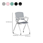 Casual Training Chair with Support Rail Arms, Pop Up Foldable Metal Frame for Tile Flooring with Glide
