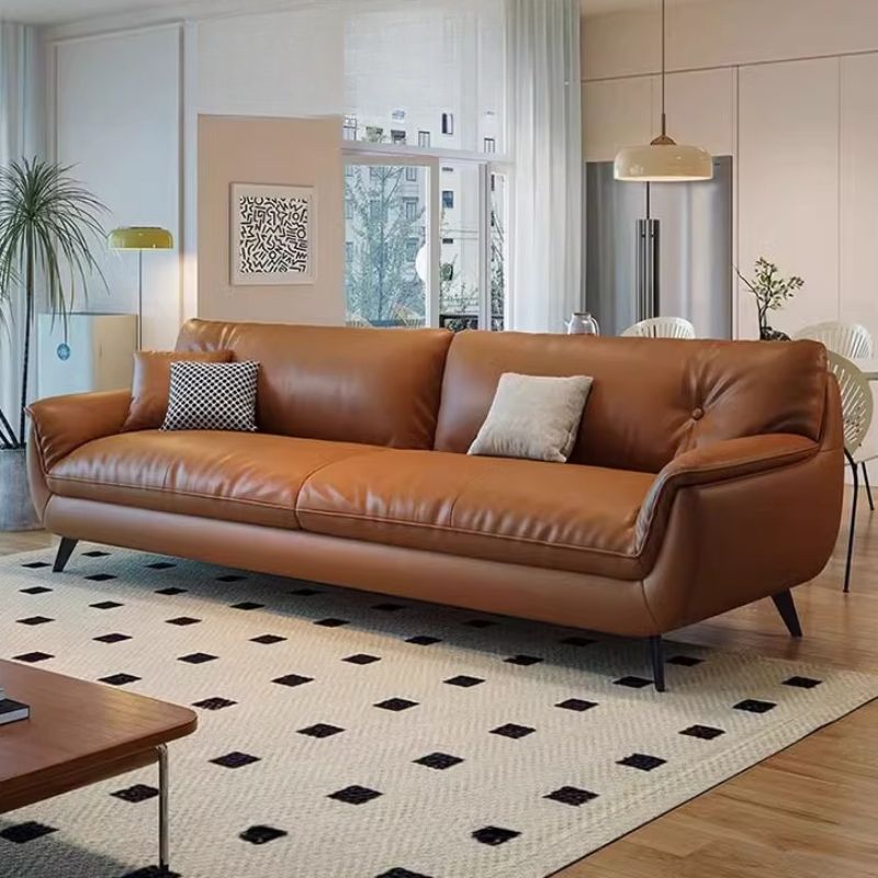 Drawing Room Tear Resistant Standard/Single Sofa in Amber Color with Armrest and 3 Pillows
