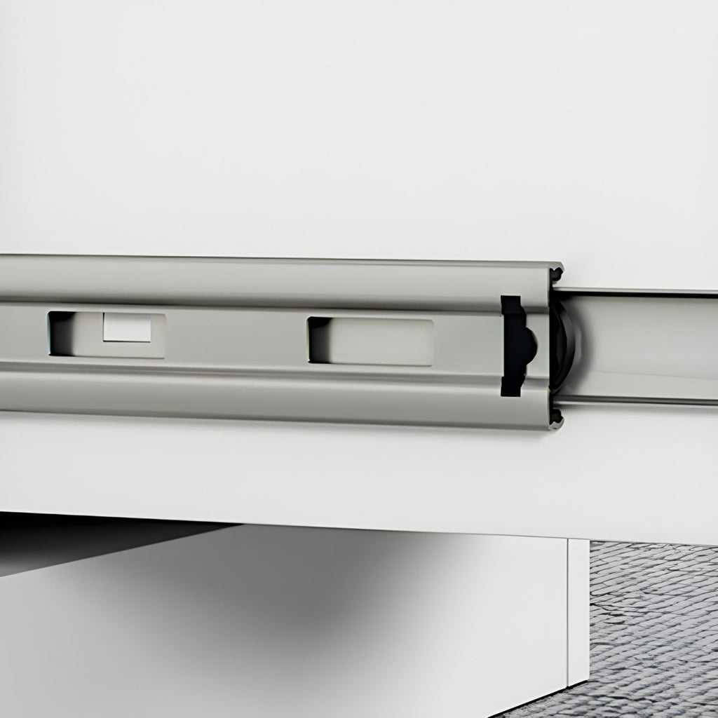 Modern Steel Vertical Filing Cabinet with Lock, Drawers & Self-Close Glides