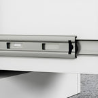 Modern Steel Vertical Filing Cabinet with Lock, Drawers & Self-Close Glides
