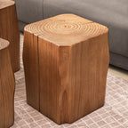 Natural Finish Square Plant Table with Natural Wood Top