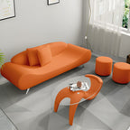Armless Sofa 25.59" High Contemporary for Apartment Wooden Frame