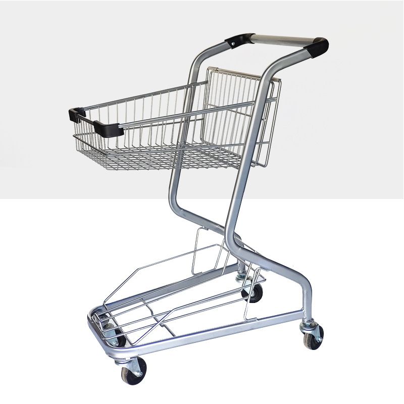 Durable Steel Shopping Cart for All Ages with 1 Shelf