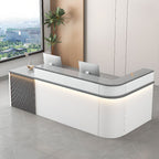 L-Shape with Cupboard Hutch Keyboard Tray Cable Management 2 Drawer Pedestals Filing Cabinet and Desk Return