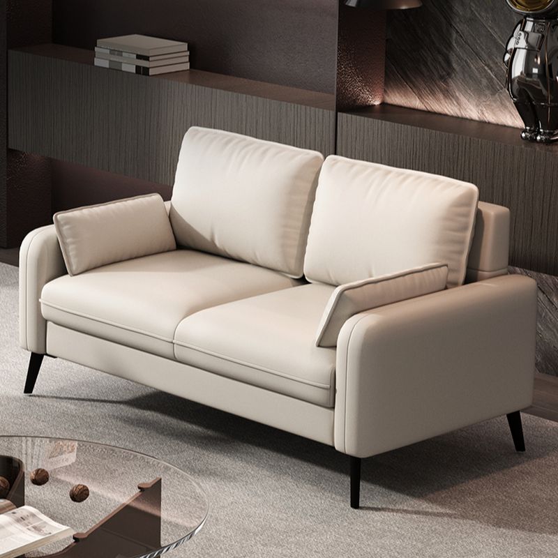 Contemporary Modern Solid Color Water Resistant Loveseat in Cerulean/Jade Green/Amber Color for 2 People with 2 Pillows