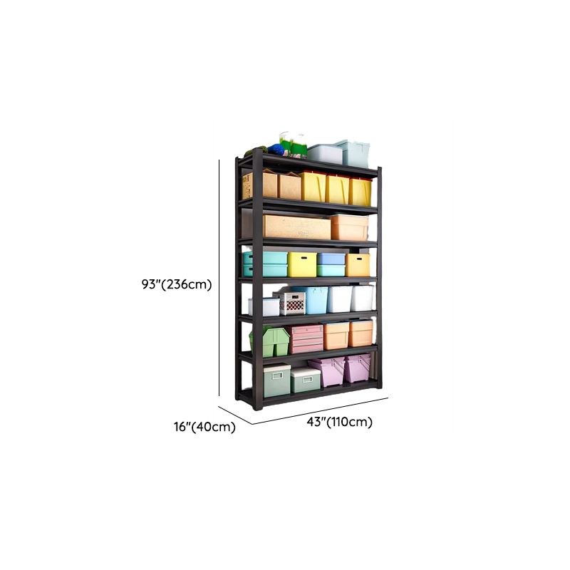 Ink Minimalist/Industrial Alloy Warehouse Storage Rack with Adjustable Detached Shelves