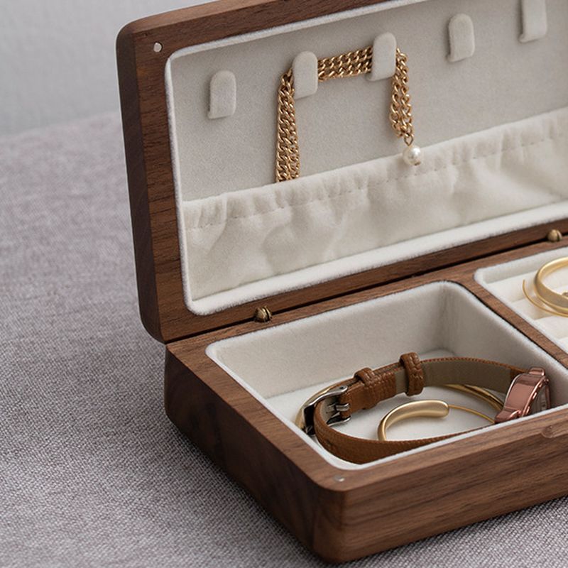 Modern & Contemporary Solid Color Jewelry Armoire in Natural Wood