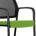 Casual Side Chair with Support Rail Arms, Non-foldable Metal Frame, 1 Piece for Tile Flooring
