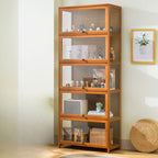Bambusa Flooring Curio Cabinet with Stockroom, 4 Cabinets/3 Cabinets/2 Cabinets, 4 Shelves/3 Shelves/2 Shelves, 4 Doors/3 Doors/2 Doors