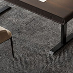 Warp-free T-Shape Floor Mounted Desk with Auburn Lumber Top and Programmable Memory Controller, Featuring 4 Drawers and Cable Management