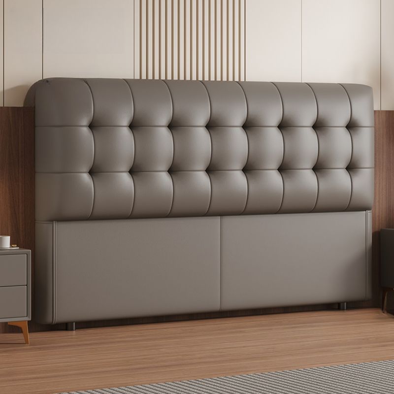 Trendy Panel Headboard with No Distressing, Piled Tufted Rectangle Design for King/Queen/Full Bed, Featuring Sponge Upholstery and Standard Height