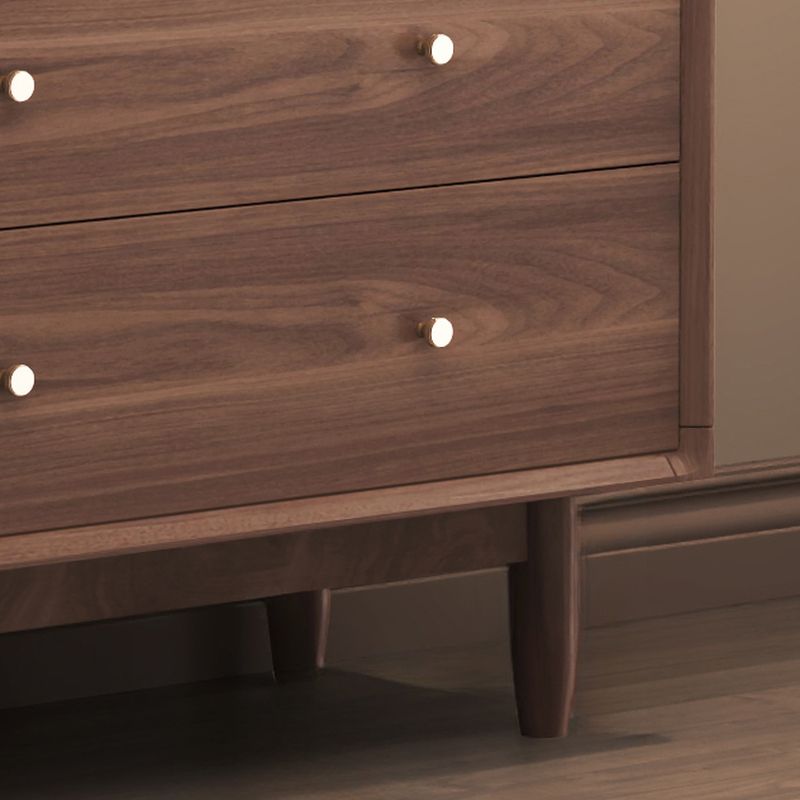 Trendy Raw Wood Wardrobe Chest Of Drawers with 4 Drawers, Hutch, 2 Interior Shelves, Horizontal