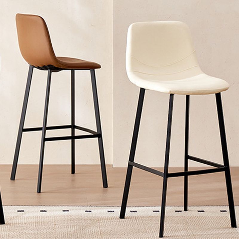 Casual Rawhide Bar Stools in Midnight Black/Jade Green/Cream with Back and Pail Seat, Featuring Leg Rest