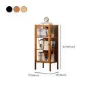Vertical Bamboo Barrister Bookcase with 6-Shelf/5-Shelf/4 Shelves, Plexiglass Door and Closed Back